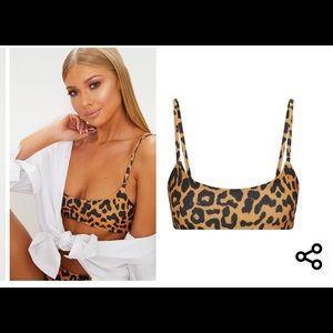 Pretty little thing cheetah Swim crop top US 8